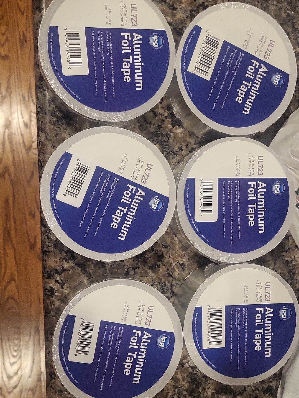 Aluminum Foil Tape Lot Of 6 Each 1.88 Inches X 50 Yards New Sealed